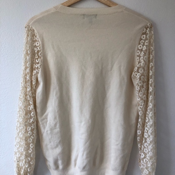 Cream Flower Sleeve Sweater - Picture 2 of 3